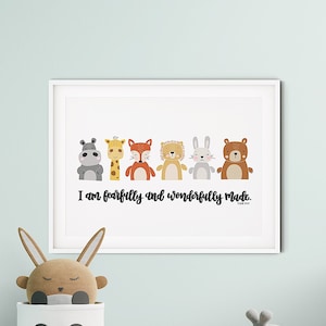 Fearfully And Wonderfully Made Nursery Print - Nursery Art - Wall Art - Kids Prints - Quotes For Kids - New Baby - Christian Gifts