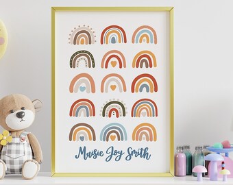 Custom Hand-lettered Rainbow Nursery Print - nursery art - home decor - personalised gift - wall art - new baby gift