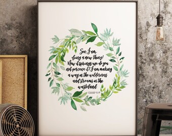 I Am Making A Way Print - Isaiah 43:19 - christian prints - bible verse art - christian gifts - baptism gift - wall art