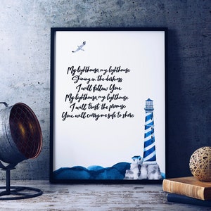Mon phare, impression mon phare - estampes chrétiennes - art du verset de la bible - cadeaux chrétiens - cadeau de baptême - art mural