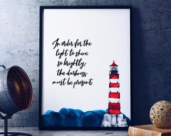 Light To Shine Inspirational Print - Lighthouse Print - Quotes - Quote Art - Wall Art