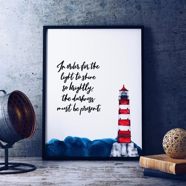 Light To Shine Inspirational Print - Lighthouse Print - Quotes - Quote Art - Wall Art