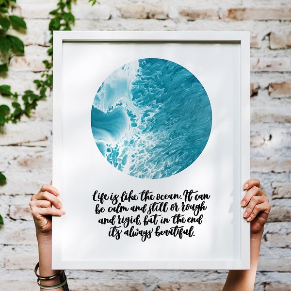 Life is like the ocean Inspirational Print - Ocean Collection - Inspirational Prints - Inspirational Quotes - Life Quotes - Quote Art Set