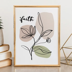 Faith Abstract Print - Citations inspirantes - Cadeaux chrétiens - Impressions chrétiennes - Verset de la Bible