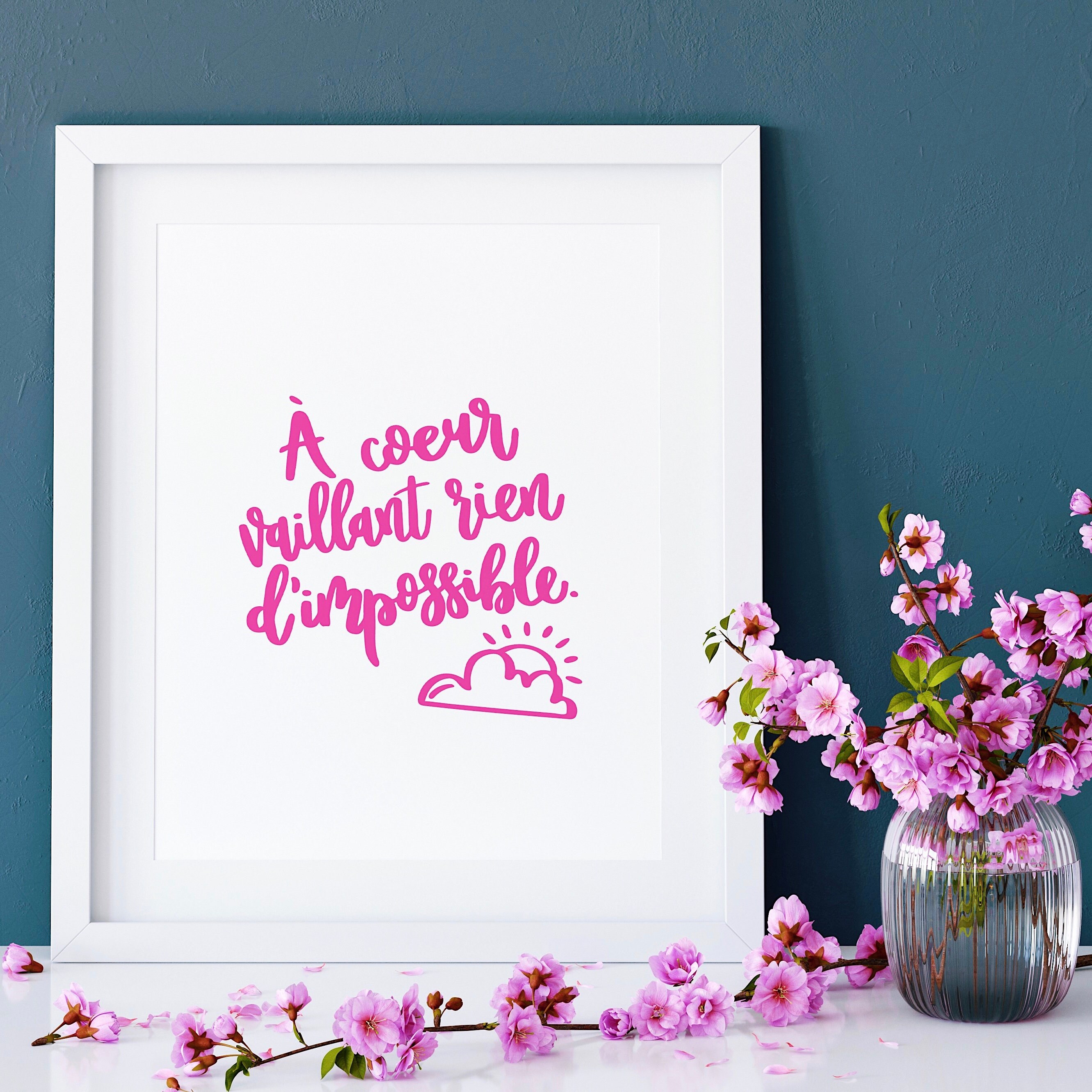 A Coeur Vaillant Rien Dimpossible Print Francais Devis Etsy France