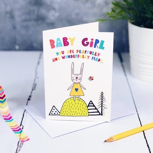 Baby Girl You Are Fearfully And Wonderfully Made Card - Psaume 139:14 - Cartes chrétiennes - Nouvelle carte de bébé