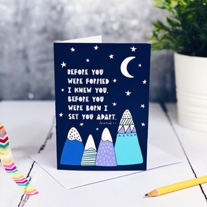 Carte lumineuse Je vous connaissais avant votre formation - Jérémie 1:5 - Cartes chrétiennes - Nouveau bébé