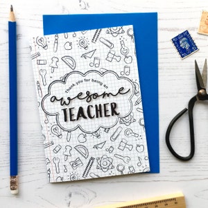 Superbe carte de professeur - cadeau de remerciement pour professeur - carte de remerciement de professeur - cartes de remerciement - cadeaux pour les professeurs - carte de remerciement de professeur
