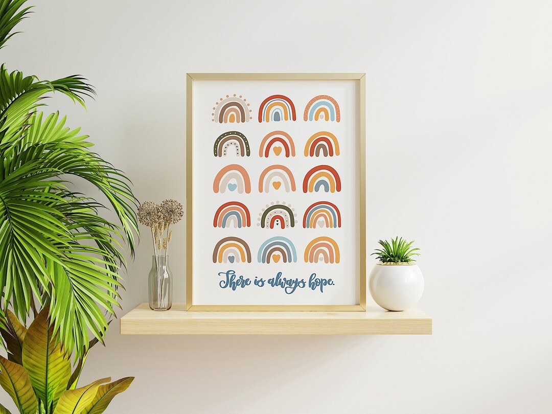 There is Always Hope Rainbow Print - Quotes - Quote Art - Wall Art ...