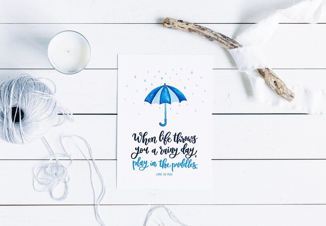 When Life Throws You A Rainy Day Play in the Puddles Print Etsy UK