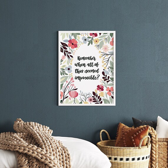 Inspirational quote - Enjoy the journey - Cute floral typography | Art Board Print
