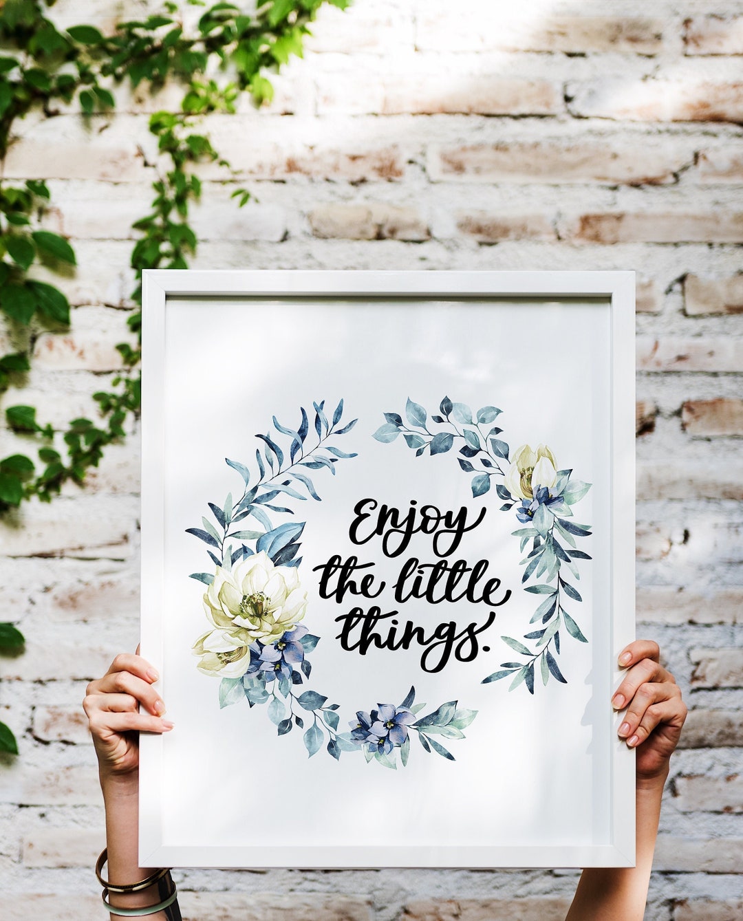 Inspirational quote - Enjoy the journey - Cute floral typography | Art  Board Print