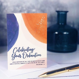Celebrating Your Ordination Card - Philippians 1:6 - Christian Cards - Bible Verse Cards