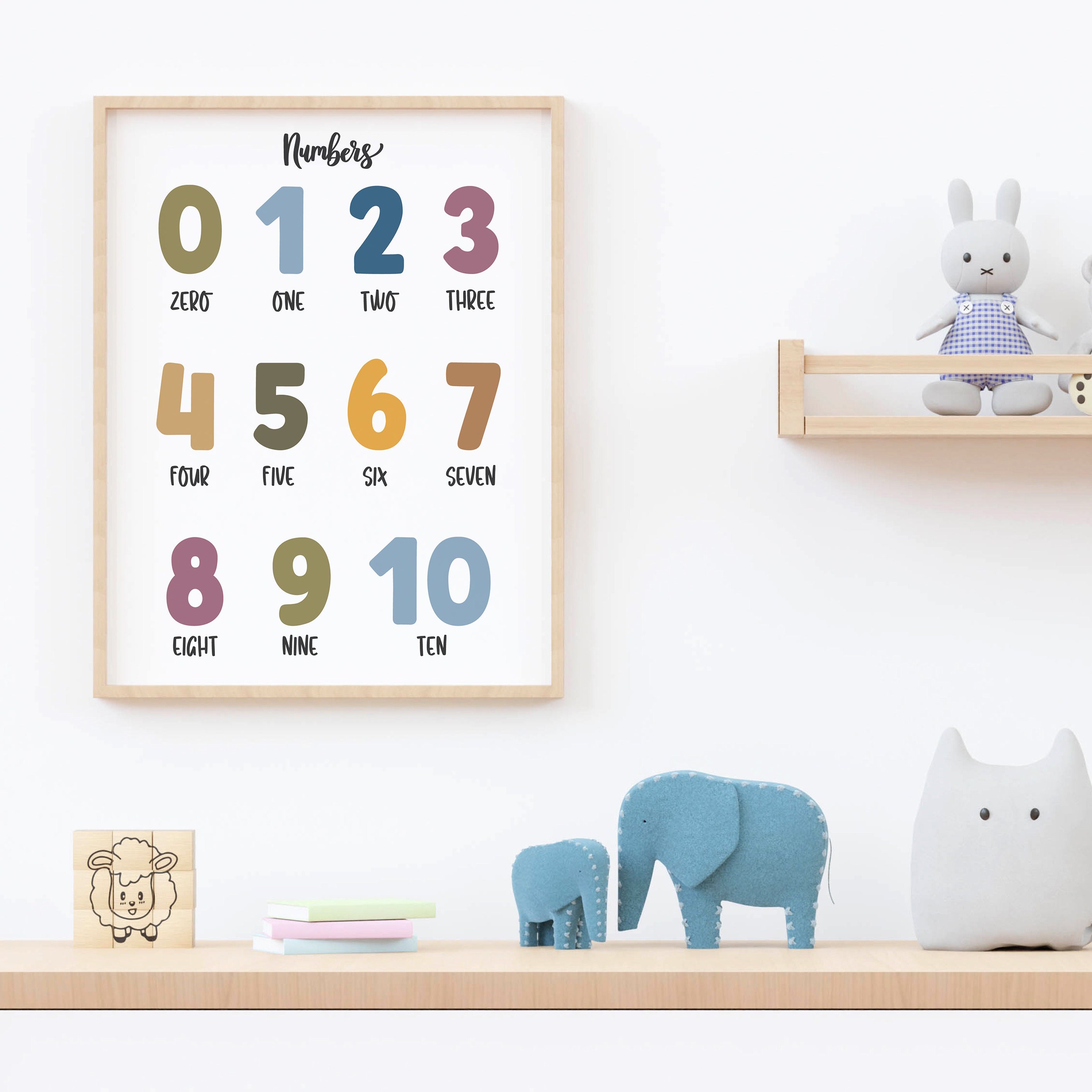 Set of 2 Colours and Numbers Educational Print Set - Nursery Prints ...