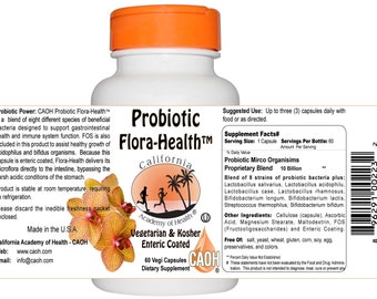 FloraHealth Probiotic, 8 Strains, Enteric-Coated - 60 Veggie Capsules