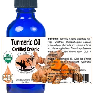 Organic Turmeric Curcuma Longa Root Oil 60 ml