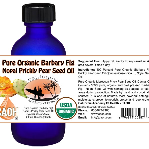 100 Percent Pure Raw Barbary Fig Prickly Pear Nopal Seed Oil 2 oz