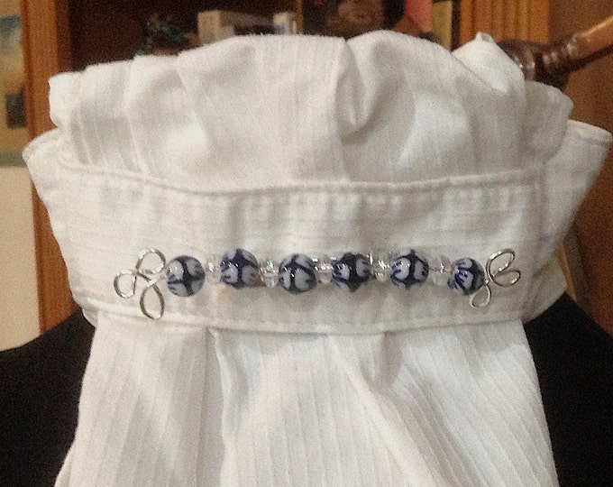 Dressage Stock Tie Pin Dressage Stock Tie Stock Pin Blue White Silver