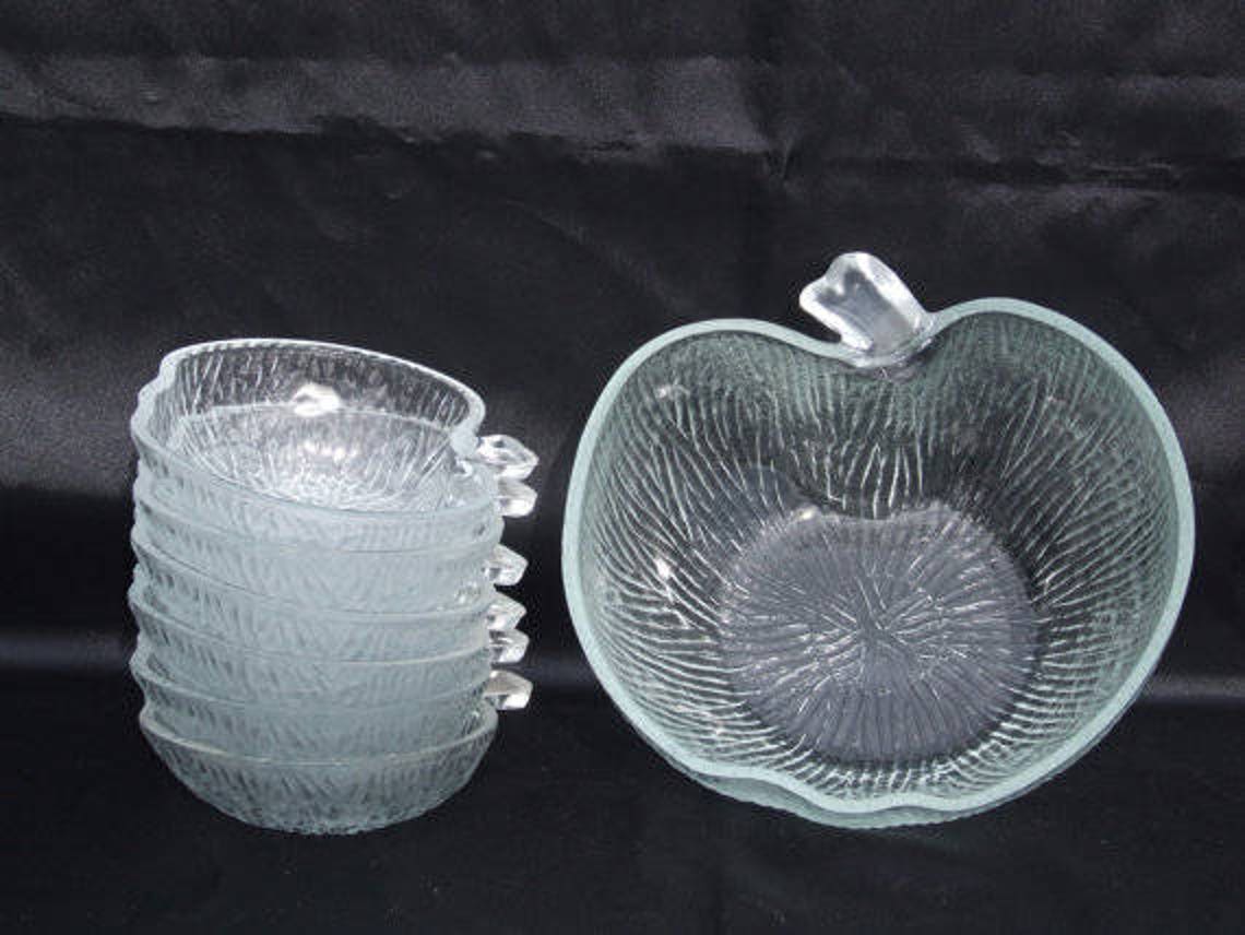 Glass Apple Serving Bowls Etsy