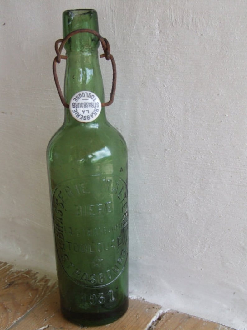 Green Beer Bottle 1931. French Beer Bottle. Etsy
