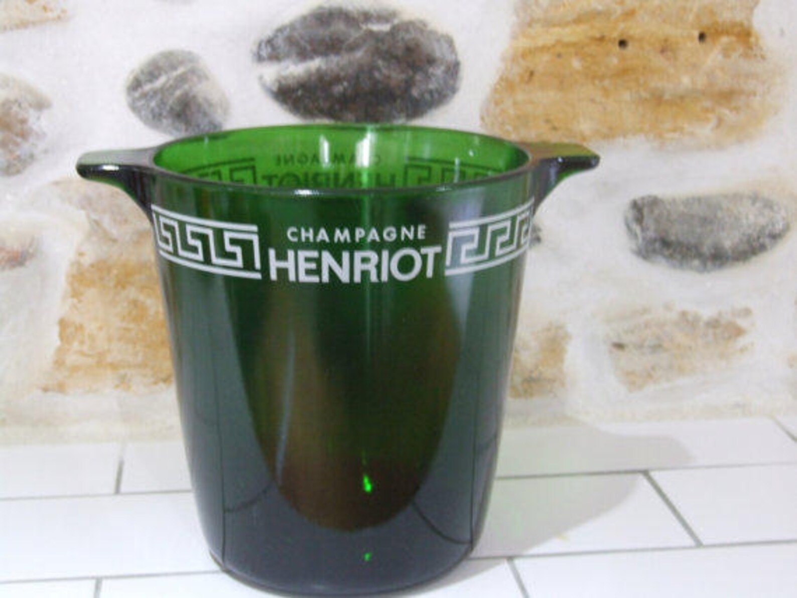 Henriot Green Glass Champagne Ice Bucket Etsy