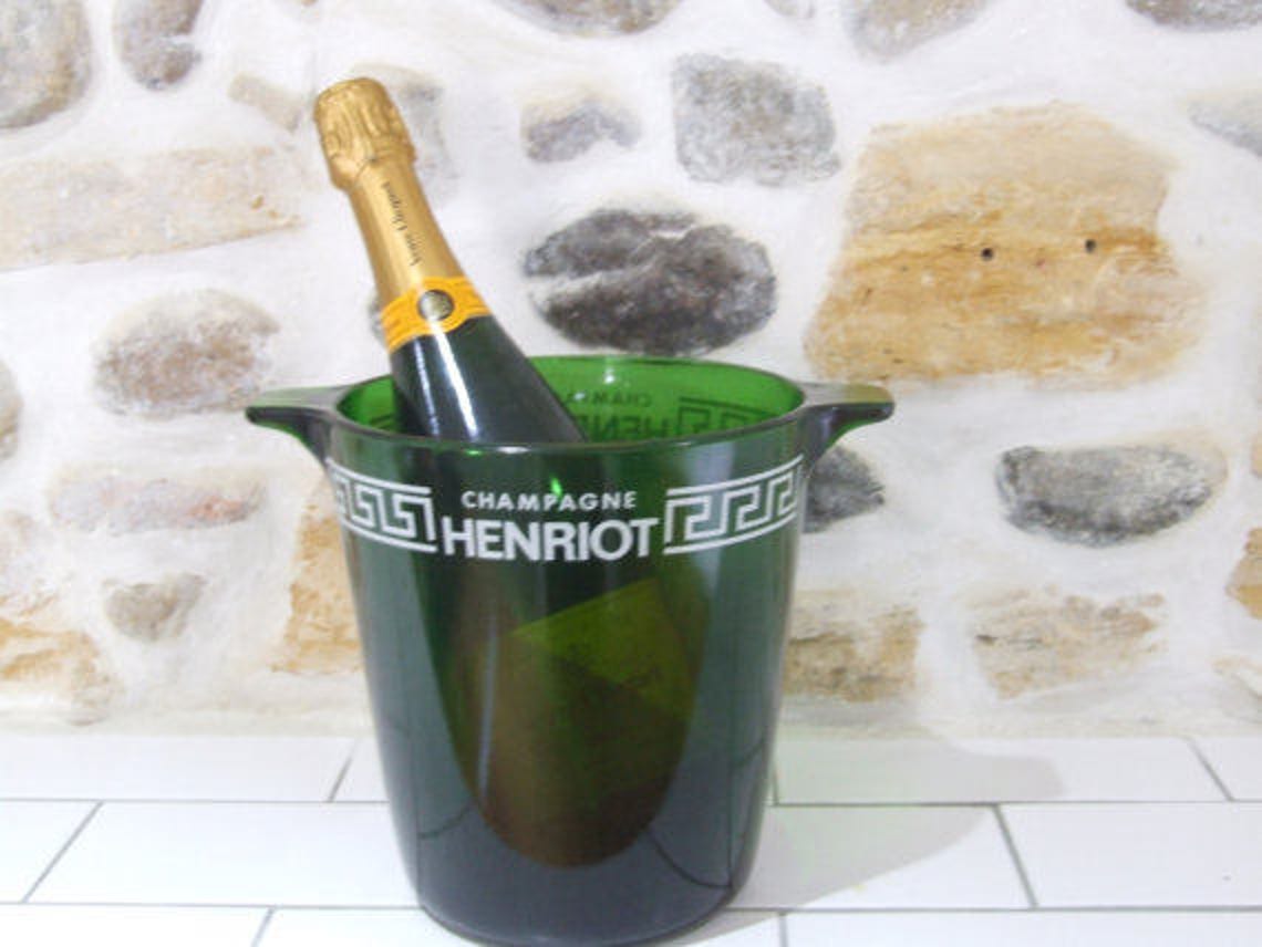 Henriot Green Glass Champagne Ice Bucket Etsy