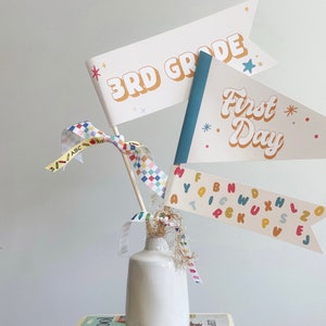 Back to School Pennant, First Day Pennant, First Day Flags, Back to School Flags