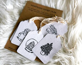 Handgemaakte papieren kerstkaartjes