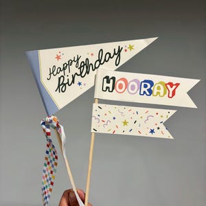 Birthday Pennant, Flags, and Tags