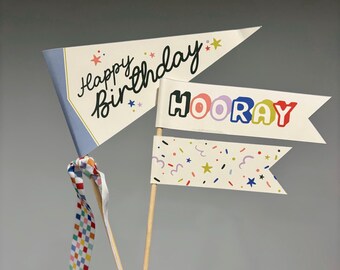 Verjaardagswimpel, vlaggen en tags