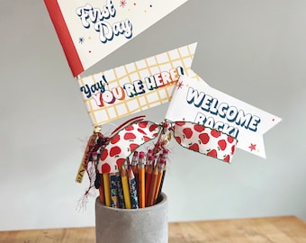 Banderines para maestros: Decoración para el primer día de clases (Descarga digital)