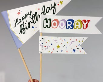 Birthday Pennant, Flags, and Tags Pack