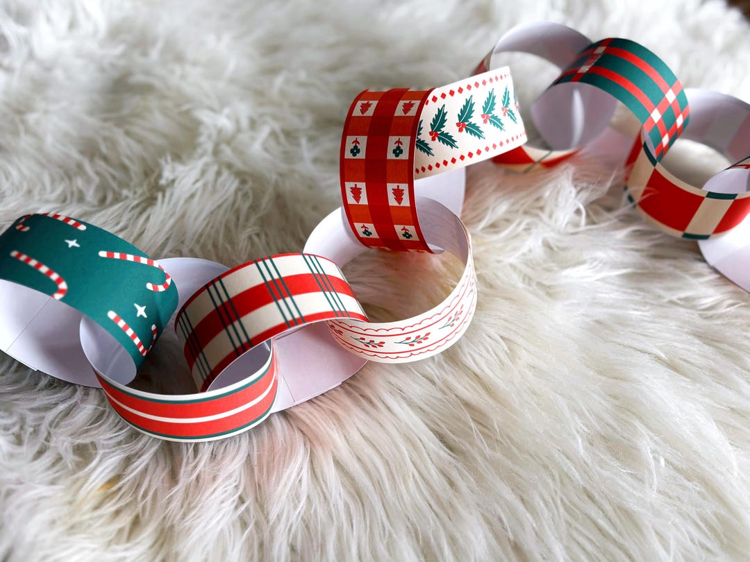 Christmas Paper Chain Garland Download - Etsy