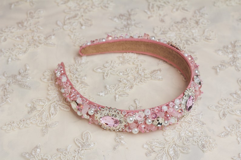 rose quartz headpiece