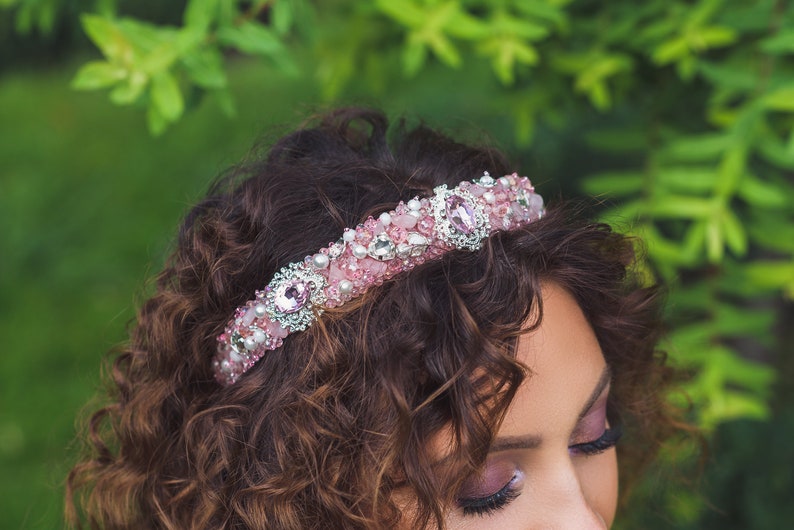 rose quartz headpiece