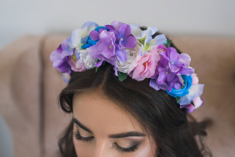 Purple flower crown Lilac Adult floral crown Fairy pink flower crown Bridal Shower Party Bridal rustic wreath mauve Wedding flower crown