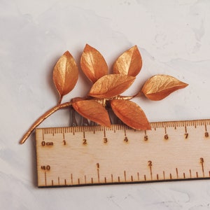 Gold hair accessories Floral comb Leaf hair piece Bridal headpiece Fall Wedding hair comb Rustic Flower Rose Gold Bridesmaids hair piece image 7