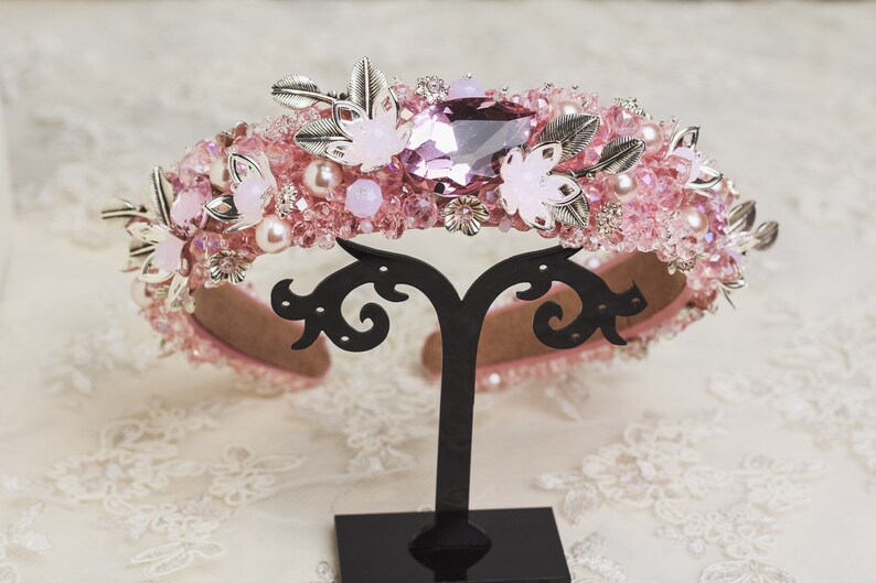 Bandeau Floral Dolce & Gabbana En Laiton Et Cristal - Diadème Pour Soirée, Mariage Ou Occasion Spéciale