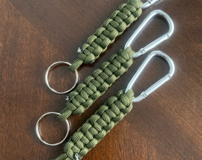 Olive Drab “Military Green” Carabiner Paracord Key Chain