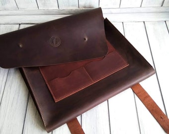 Leather folder - leather folder - Leather products - men's leather folder - Men's folder- Document Case -case for tablet- laptop case