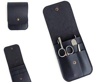 Pouch-Organizer for manicure se-Organizer for manicure set- Organizer for tools- Manicure- Leather case- Personalization- Leather