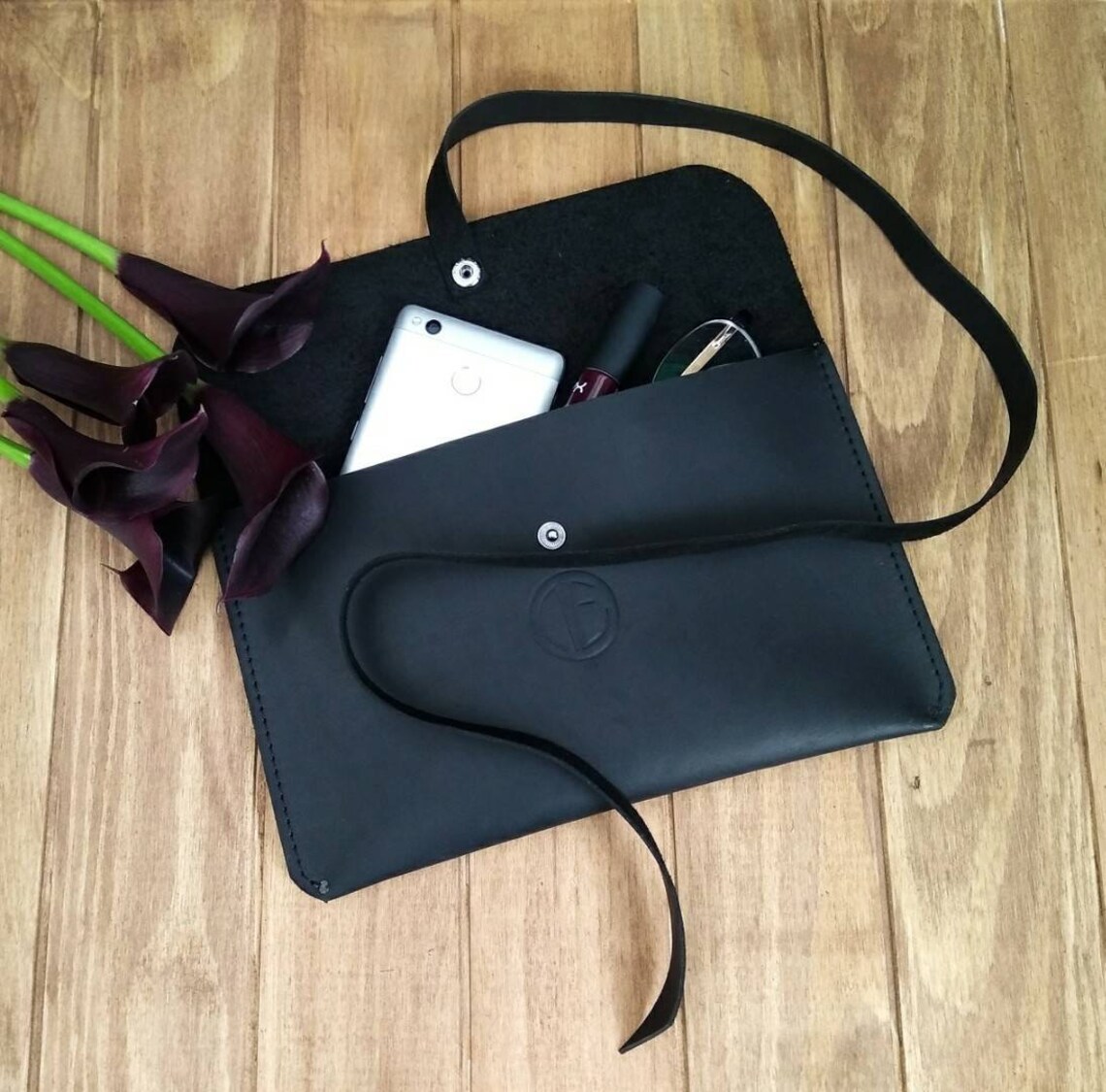 ClutchLeather ClutchTravel Case Case for accessories Case Etsy