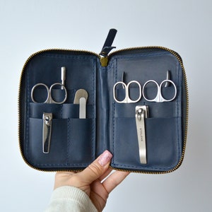 Manicure Set Case, Pouch, Manicure Tool Case, Scissors Leather Case, Tool Organizer, Personalized Manicure Set Case, Handmade.