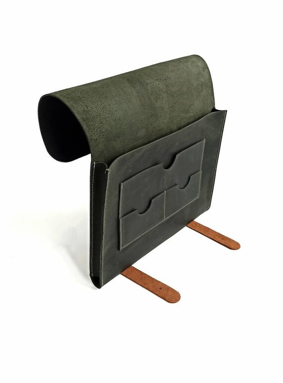 Handmade Green Crazy Horse Leather Folder: Men's Portfolio