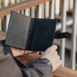Organizador de couro para documentos, Porta-documentos personalizado, Capa de couro para passaportes e cartões, Porta-documentos de couro, Capa para passaporte