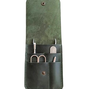 Astuccio-Organizzatore per set manicure-Organizzatore per strumenti-Manicure-Custodia in pelle-Personalizzazione-Pelle