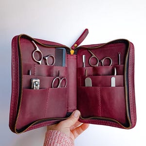 Case for hairdressing and manicure tools,Case for hairdressing scissors, Manicure Set Case, Pouch, Manicure Tool Case, Scissors Leather Case