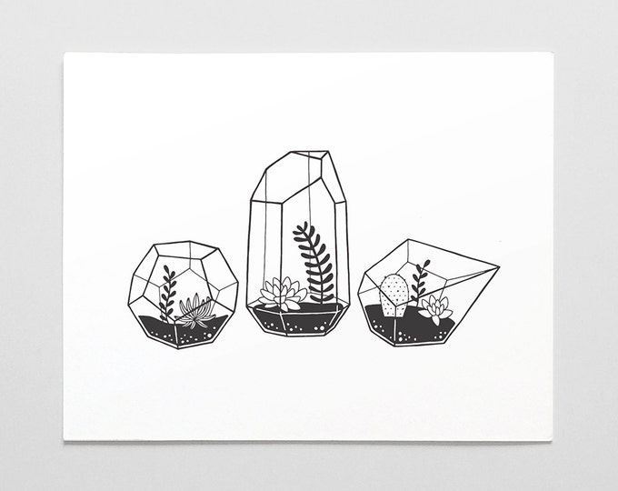 Terrarium Letterpress Art Print