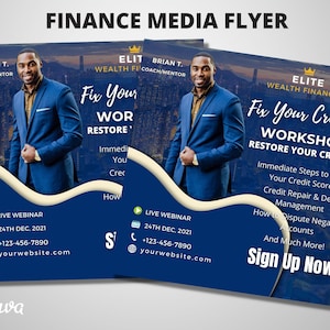 Credit Repair Flyer Credit Repair Business Consultant Flyer Webinar Flyer Finance Flyer  Business branding, canva template