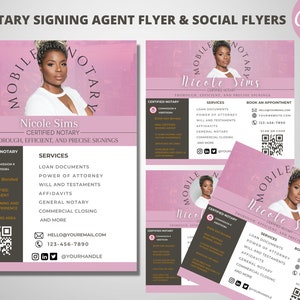 Notary - Notary Signing Agent Flyer Template Notary Signing Flyers Loan Signing Agent Notary  FACEBOOK Flyer DIY FLYER